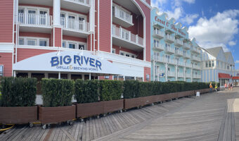View of the entrance to Big River Grille from the Boardwalk